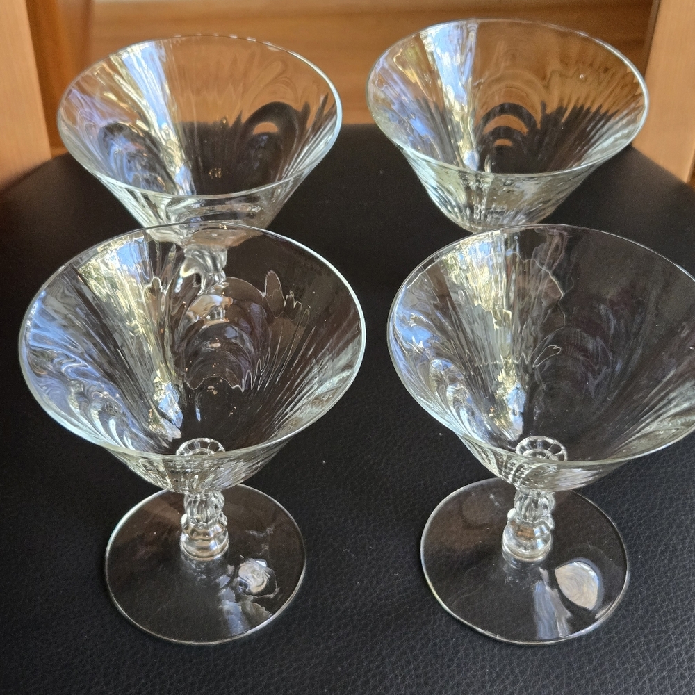 CAMBRIDGE "Caprice" Clear Glass Bowls/Glasses - Set of 4